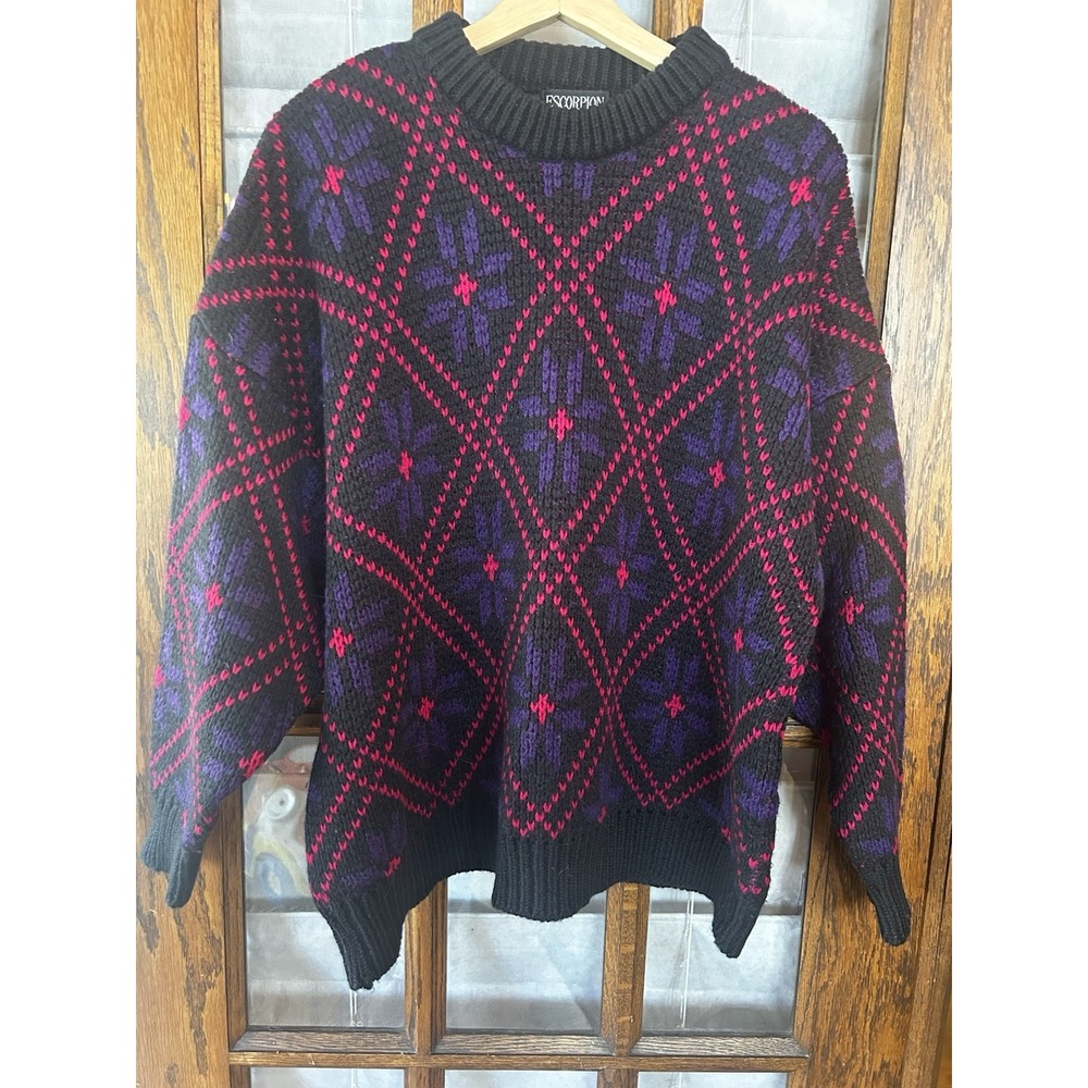 Vintage Escorpion Pullover Sweater Wool Blend Made In Spain